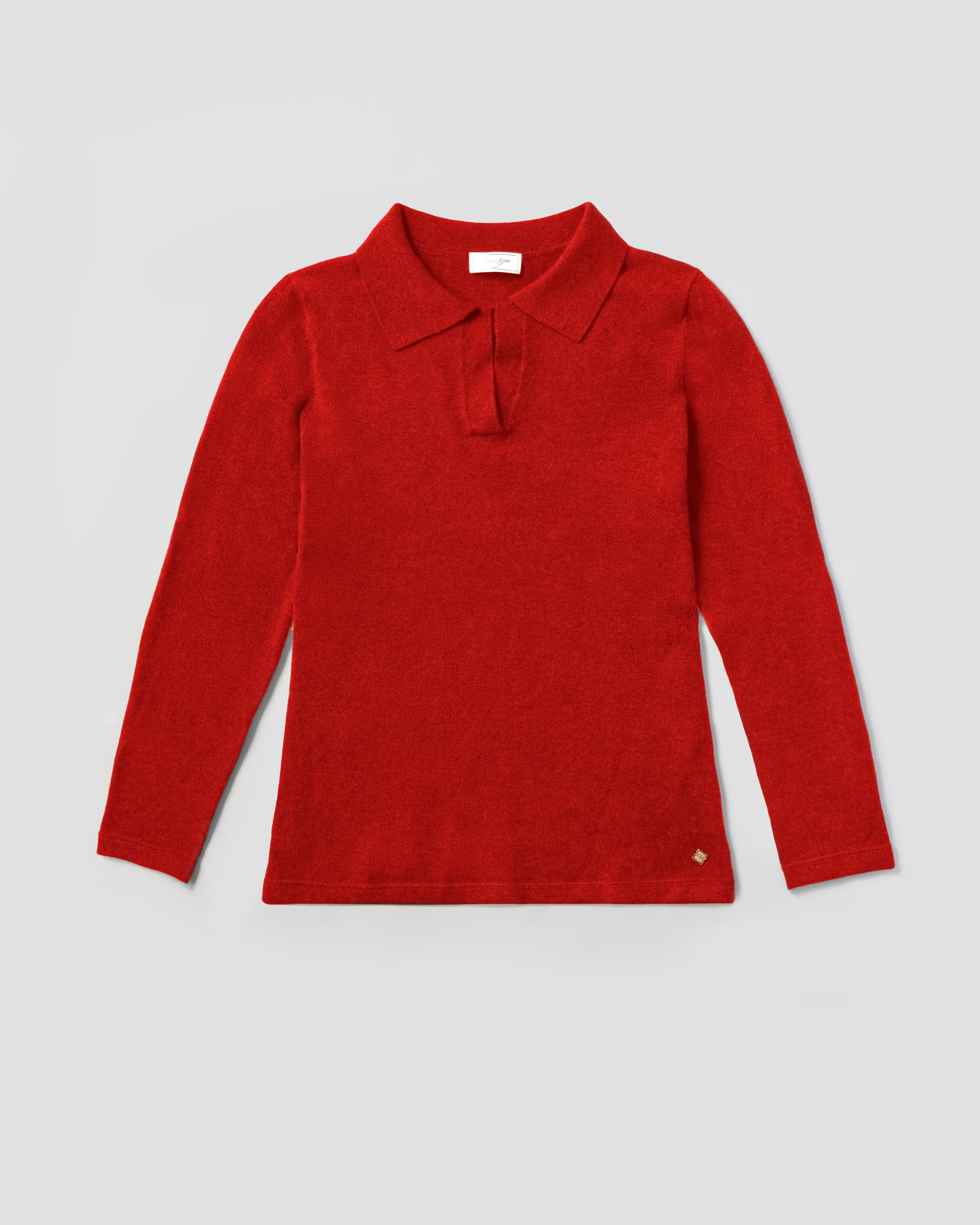 100% Cashmere Long Sleeve Polo | Camp Aspen LLC