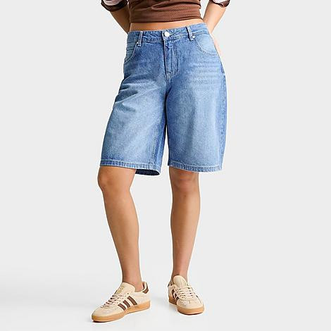 Unlike Humans Women's Denim Jorts in Mid Wash Size: 32 | Finish Line (US)