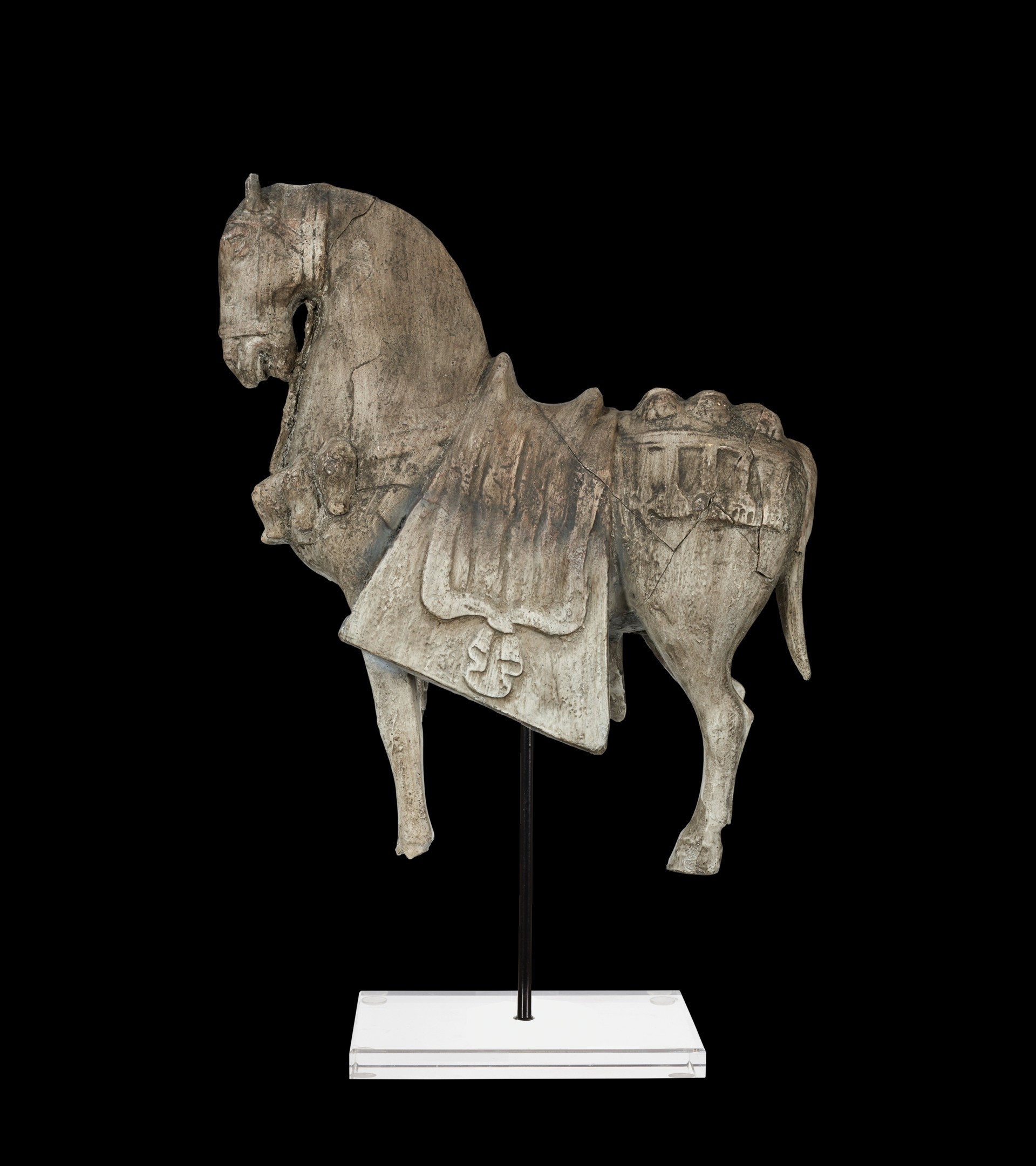 Bucephalus Horse on Acrylic Stand, Large - Verdigris | OKA UK