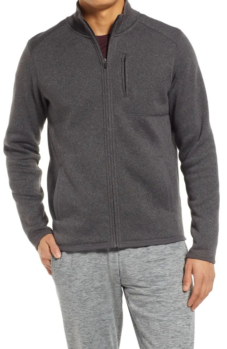 Zella Men's Repurpose Fleece Zip Sweater | Nordstrom | Nordstrom