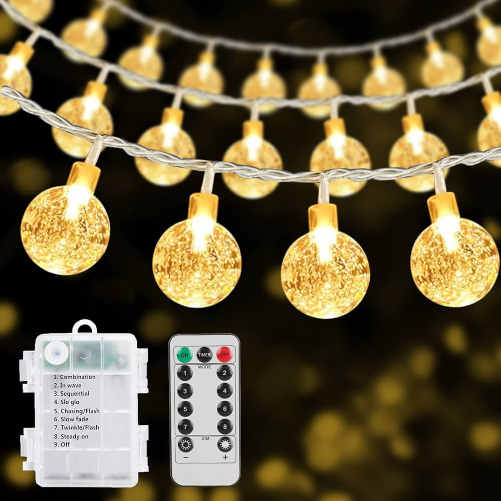 Outdoor String Lights Battery Operated 33FT 100LED Battery Powered String Lights Indoor Waterproo... | Amazon (US)