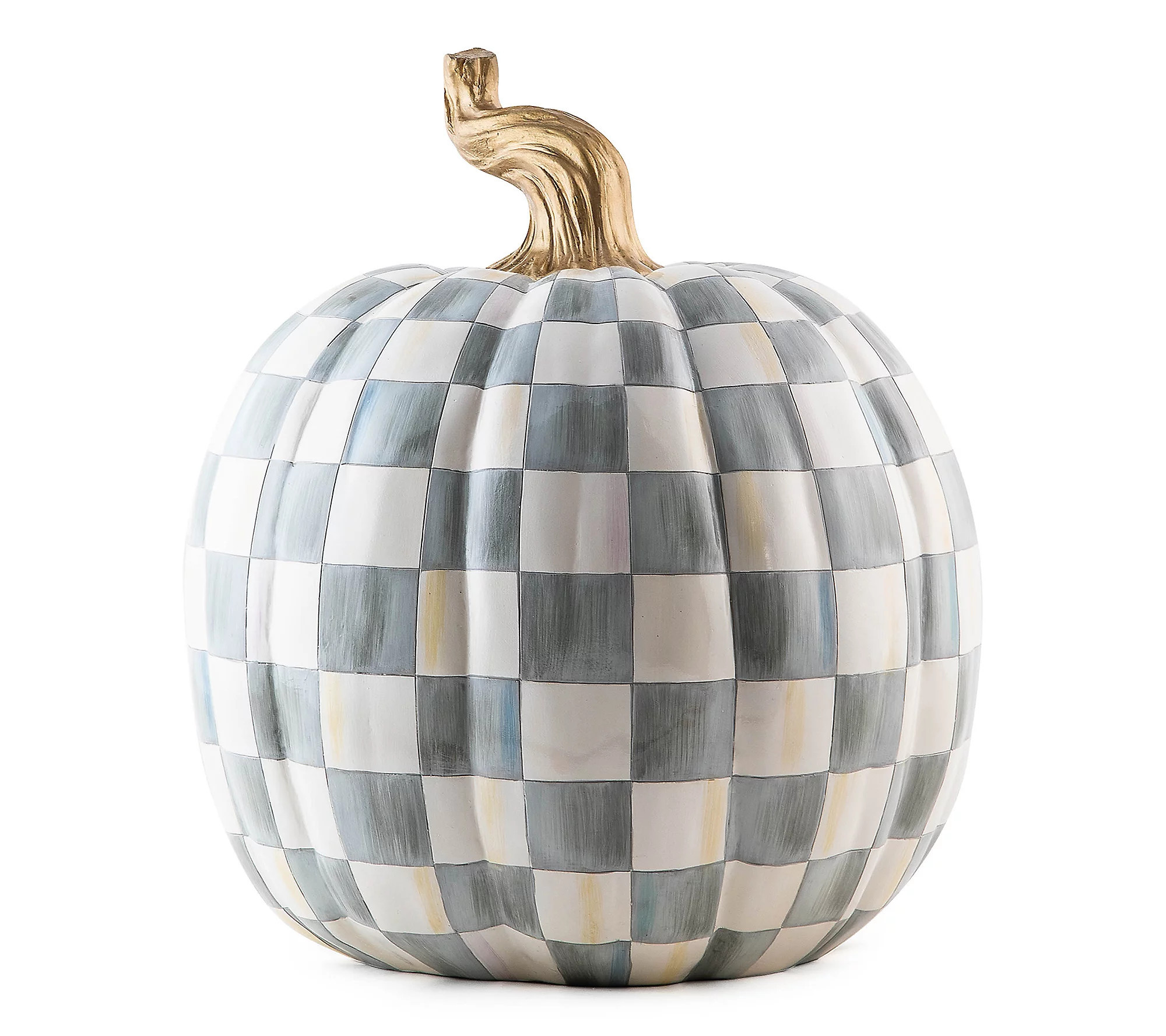 As Is MacKenzie-Childs Large Size Signature Check Pumpkin | QVC