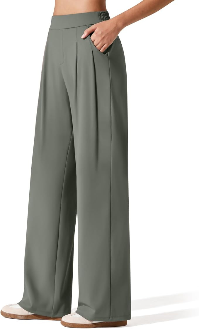G4Free ShiftReady Women's Wide Leg Dress Yoga Pants with Pockets Dressy Casual Slacks High Waist ... | Amazon (US)