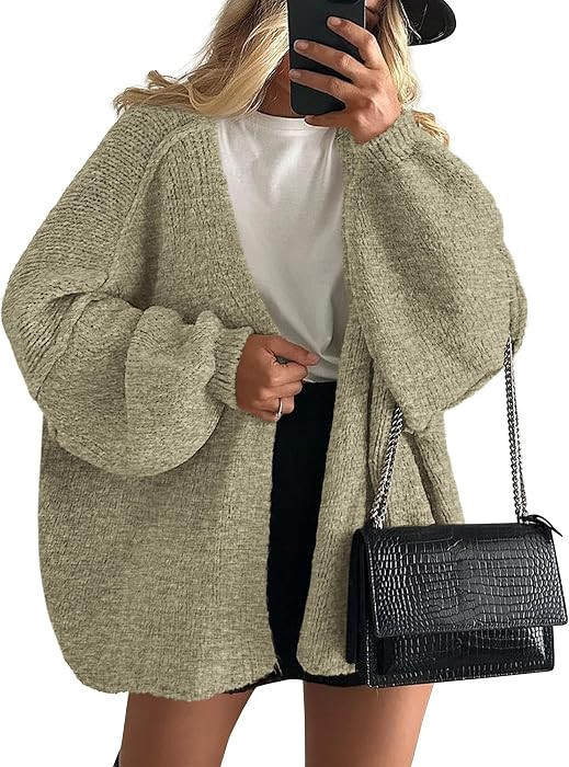 PRETTYGARDEN Womens Open Front Oversized Cardigan Sweaters | Amazon (US)