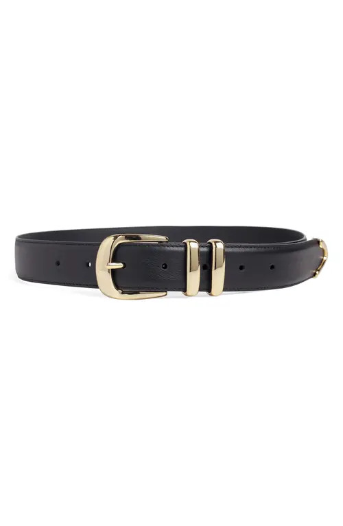 Favorite Daughter The Jordan Leather Belt in Black/gold at Nordstrom, Size Small | Nordstrom