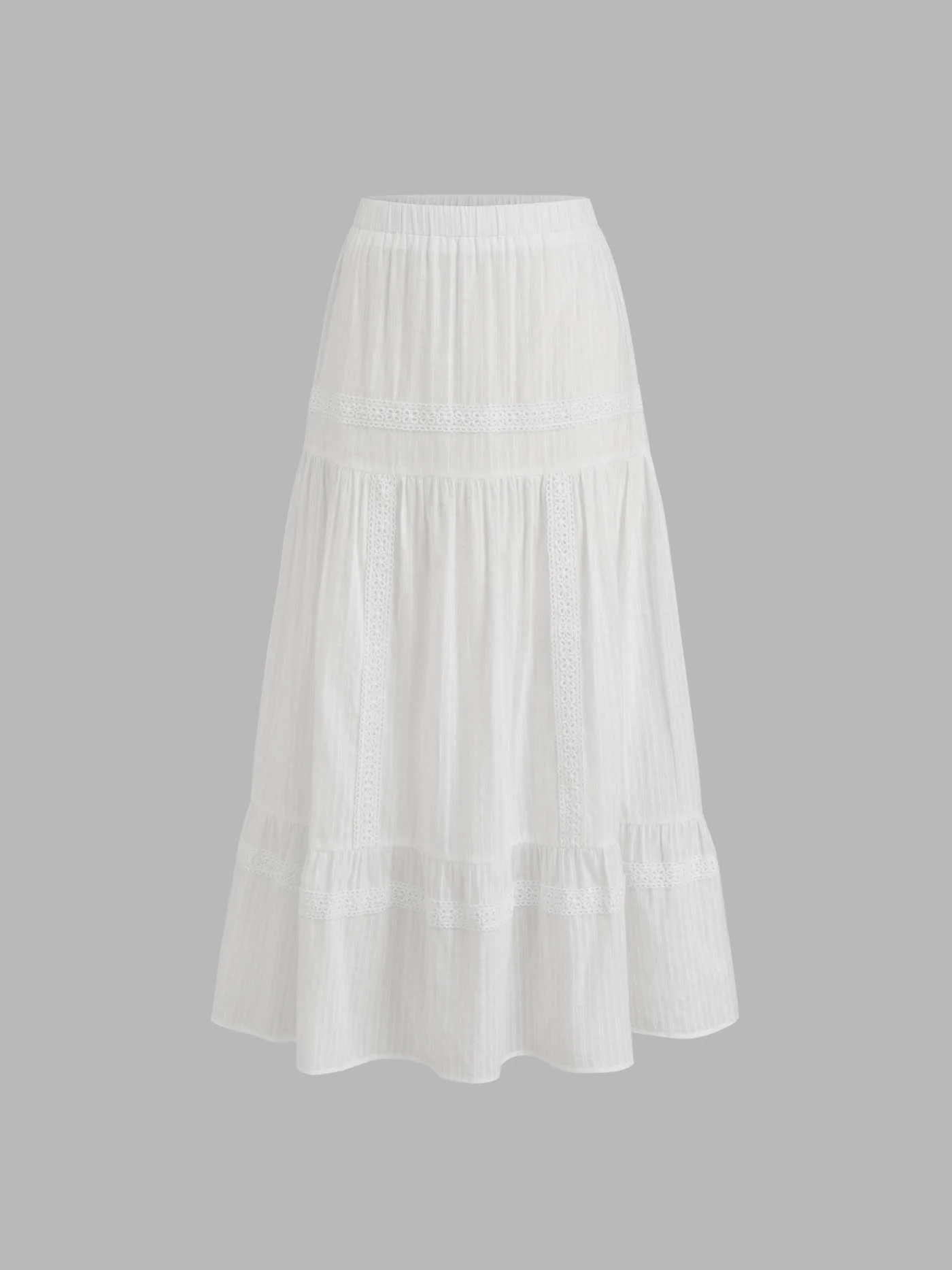 Cotton Mid Rise Embroidery Ruffle Maxi Skirt | Cider