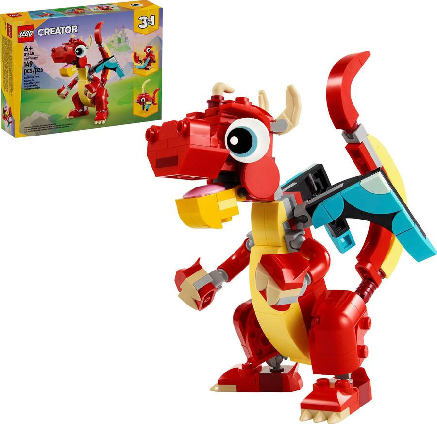 LEGO - Creator 3 in 1 Red Dragon 3 in 1 Animal Toy Set 31145 | Best Buy U.S.