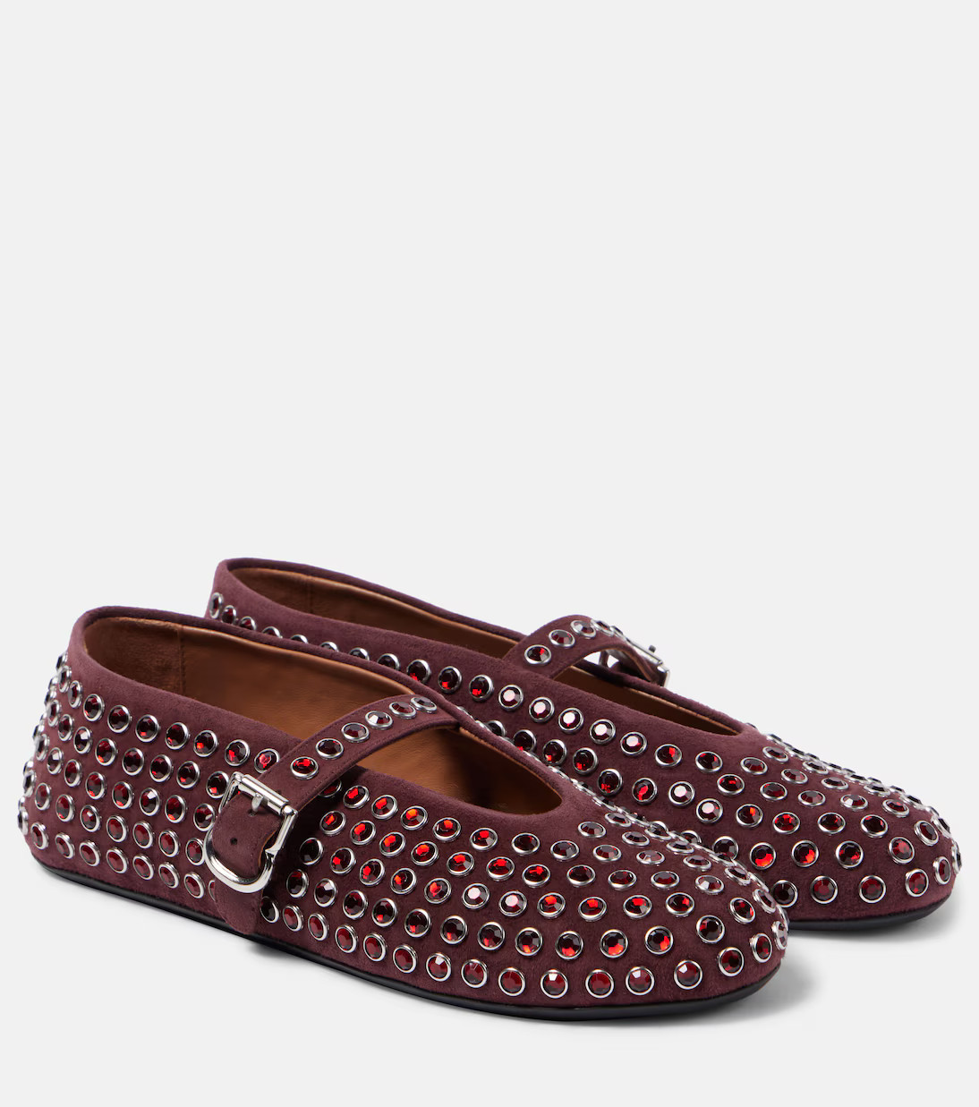 Embellished suede ballet flats | Mytheresa (US/CA)