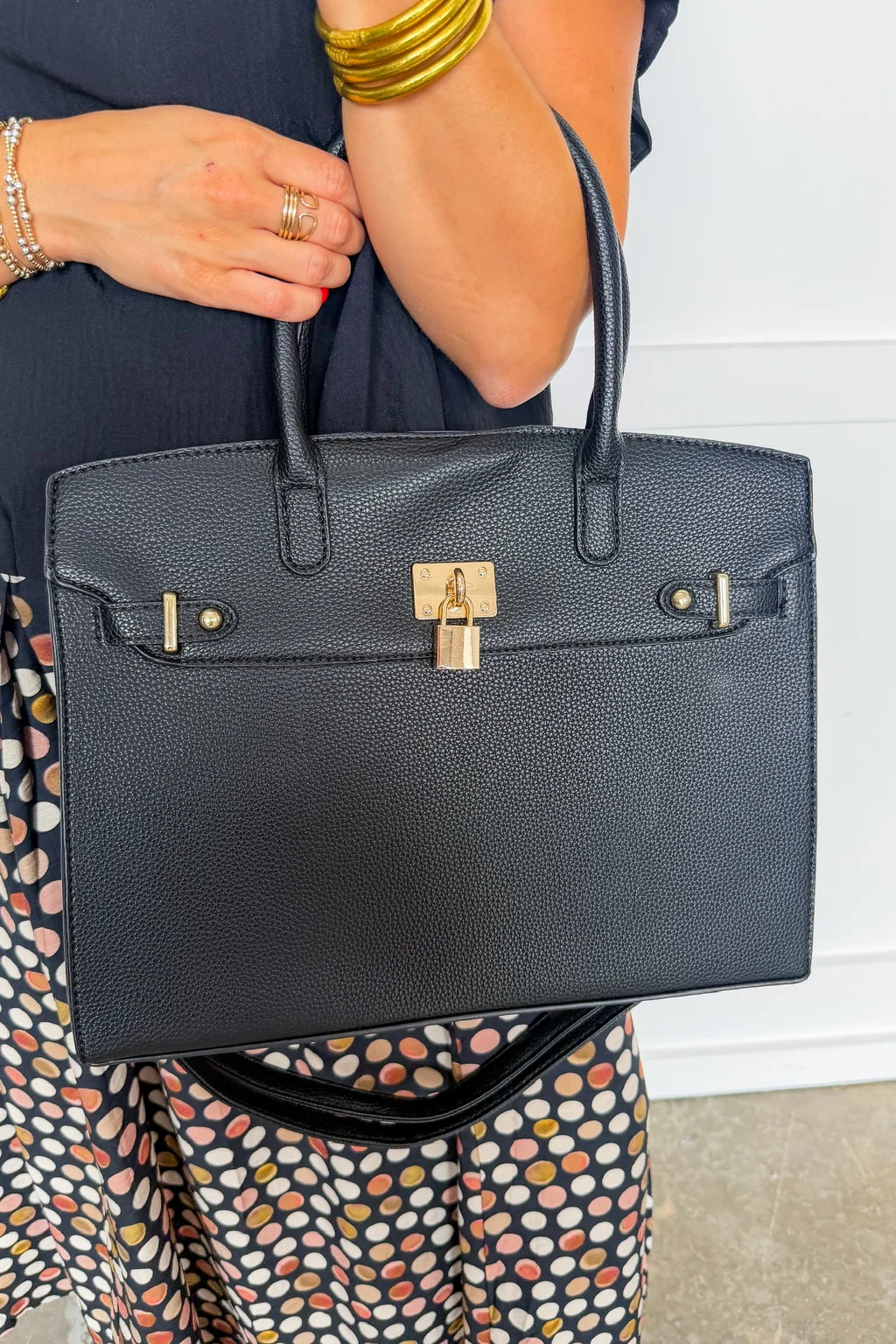 The Audrey Satchel Handbag in Black | Jules & James Boutique