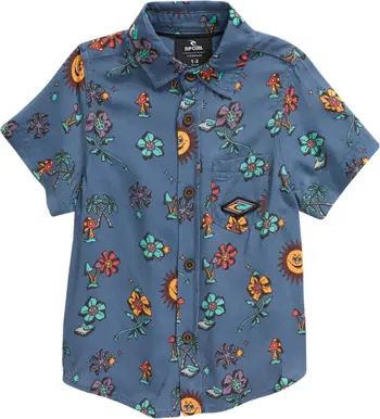 Rip Curl Kids' Mystic Waves Short Sleeve Button-Up Shirt | Nordstrom | Nordstrom