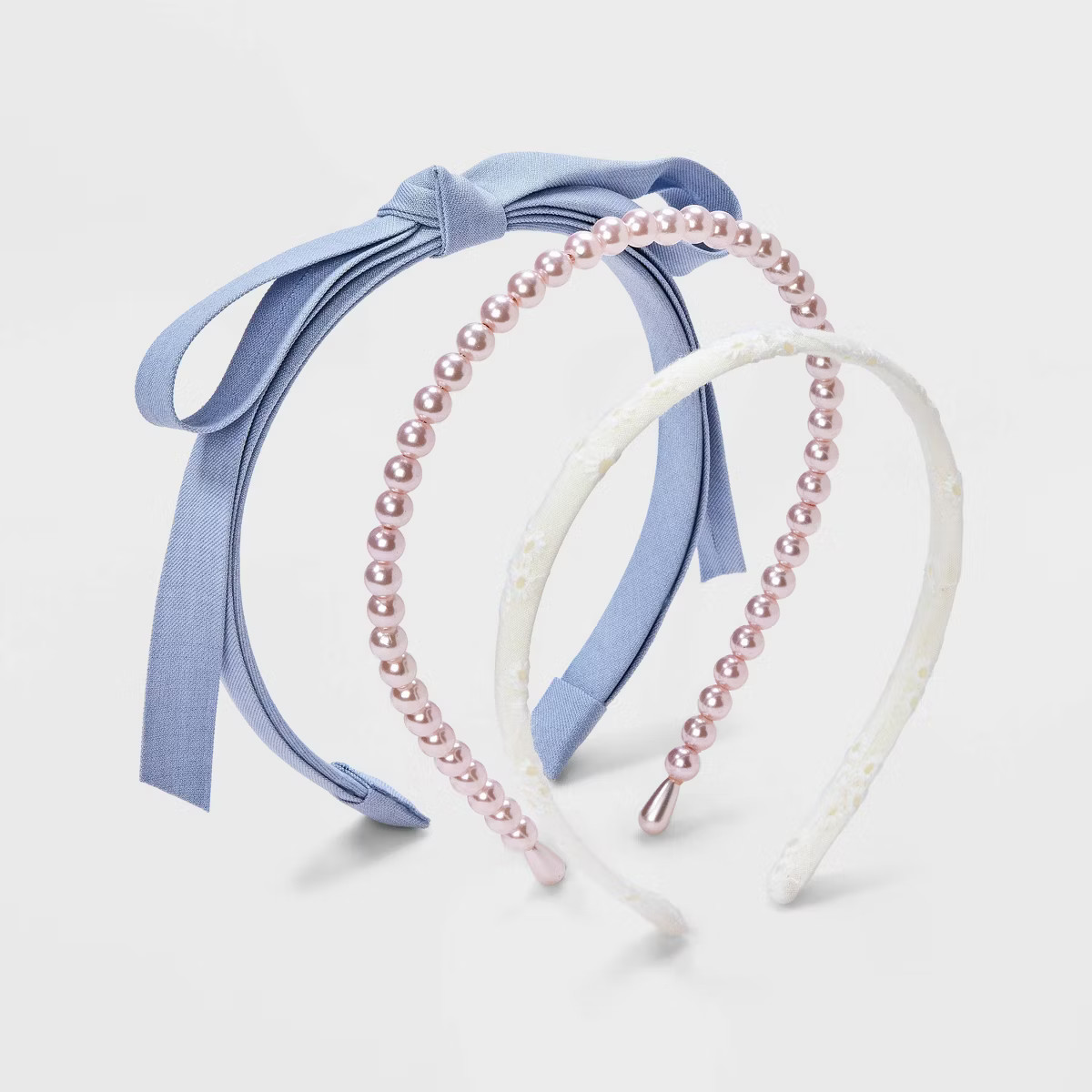 Girls' 3pk Bow and Pearl with Eyelet Headband Set - Cat & Jack™ | Target