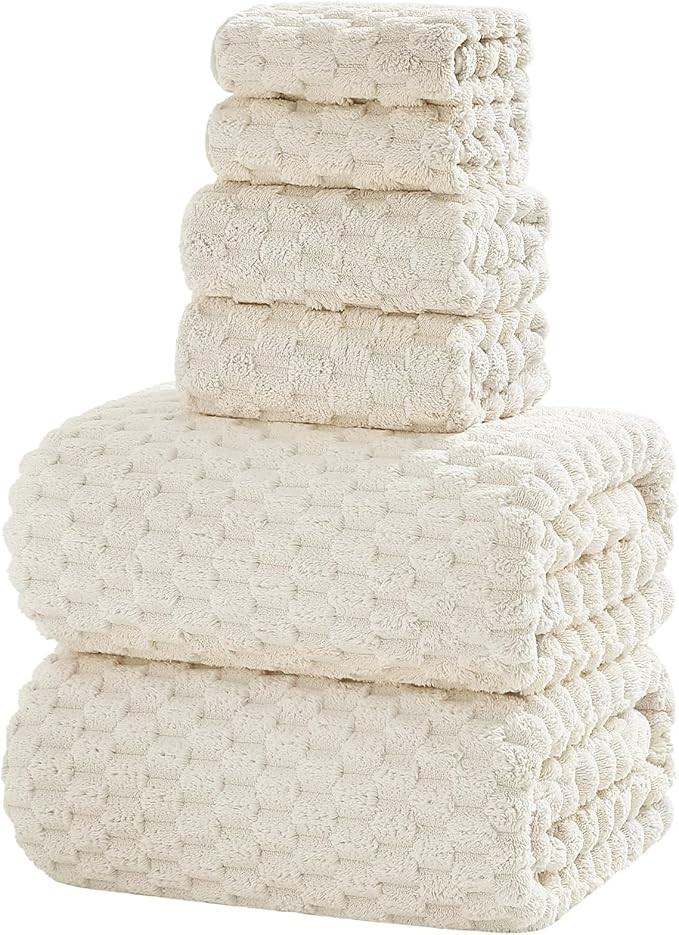 Extra Large Bath Towel Set of 6 (40"x80"),Oversized Bath Sheet Super Soft Highly Absorbent Microf... | Amazon (US)