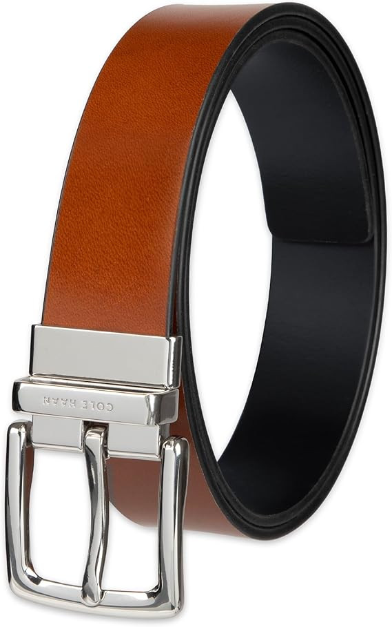 Cole Haan Men's Reversible Embossed Logo Loop Casual Belt | Amazon (US)