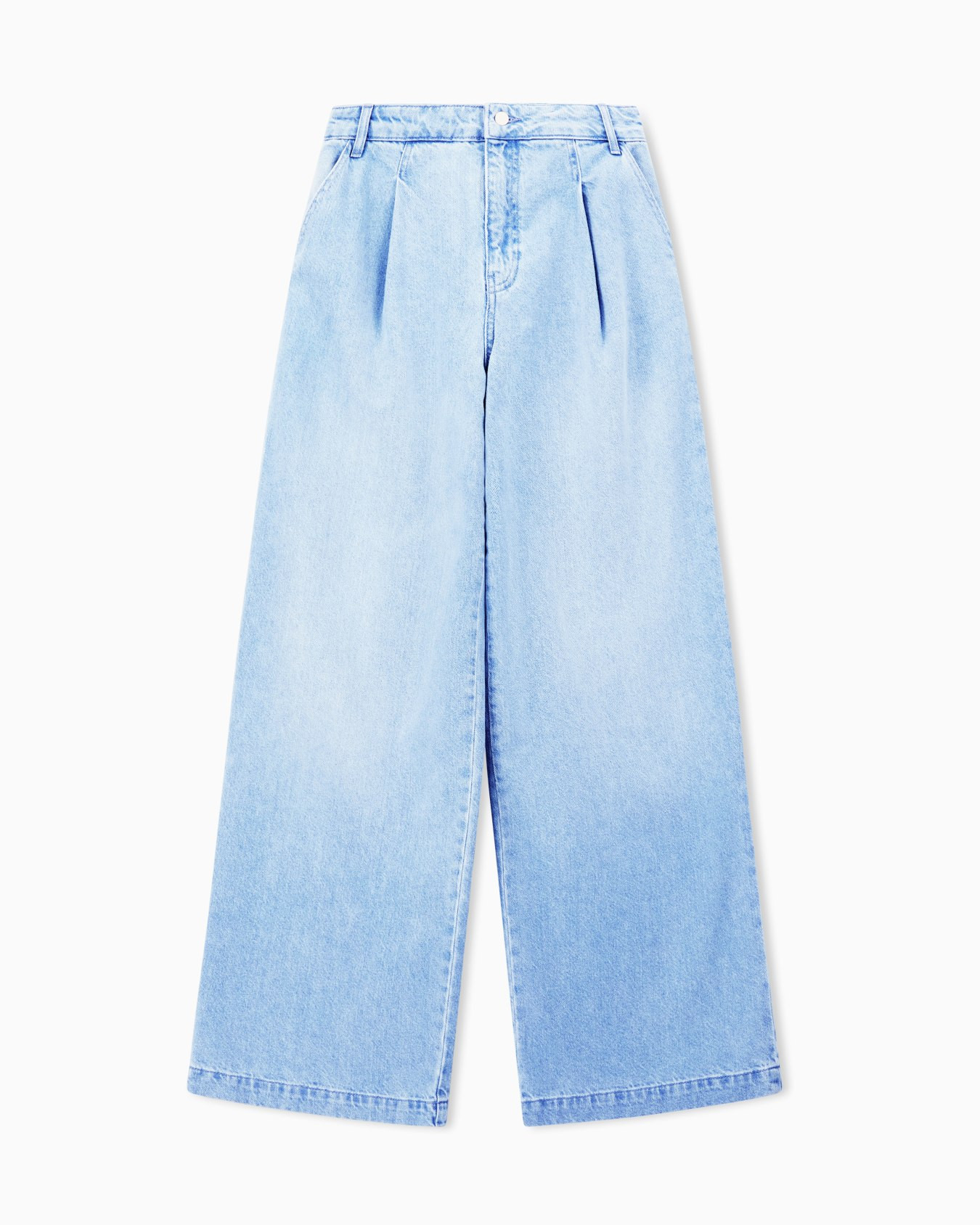 Wide-leg light denim jeans | Armani US
