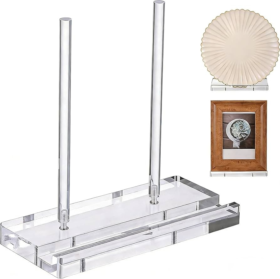 Heavy Acrylic Plate Stands for Display,Tabletop Art Display Clear Easel Stand for Books,Plates,Pi... | Amazon (US)