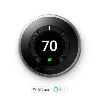 Google  Nest Learning Smart Thermostat with WiFi Compatibility (3rd Generation) - Stainless Stee... | Lowe's