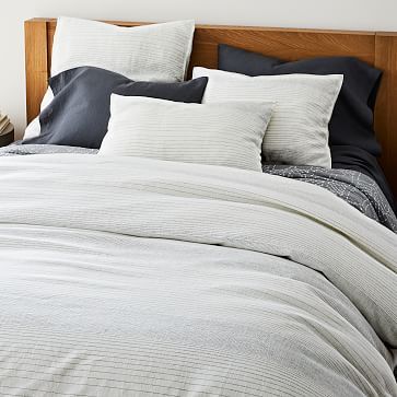 European Flax Linen Graduated Stripe Duvet Cover & Shams | West Elm (US)