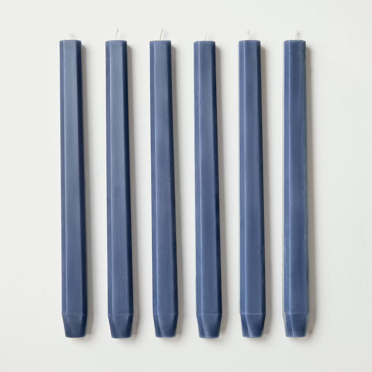6pk 10" Chamfered Taper Candles Sterling Blue - Hearth & Hand™ with Magnolia | Target