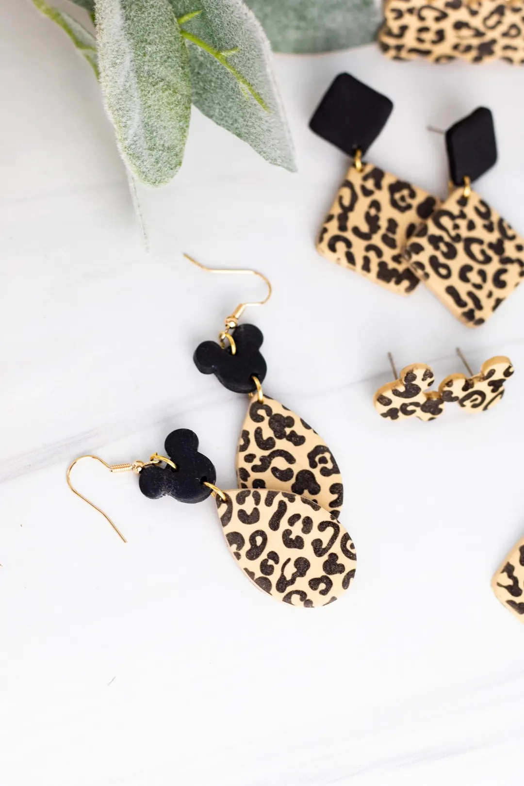 Leopard Mouse Print- Hidden Mouse Within Print | Polymer Clay Earrings | Magic Earrings | Handmad... | Etsy (US)