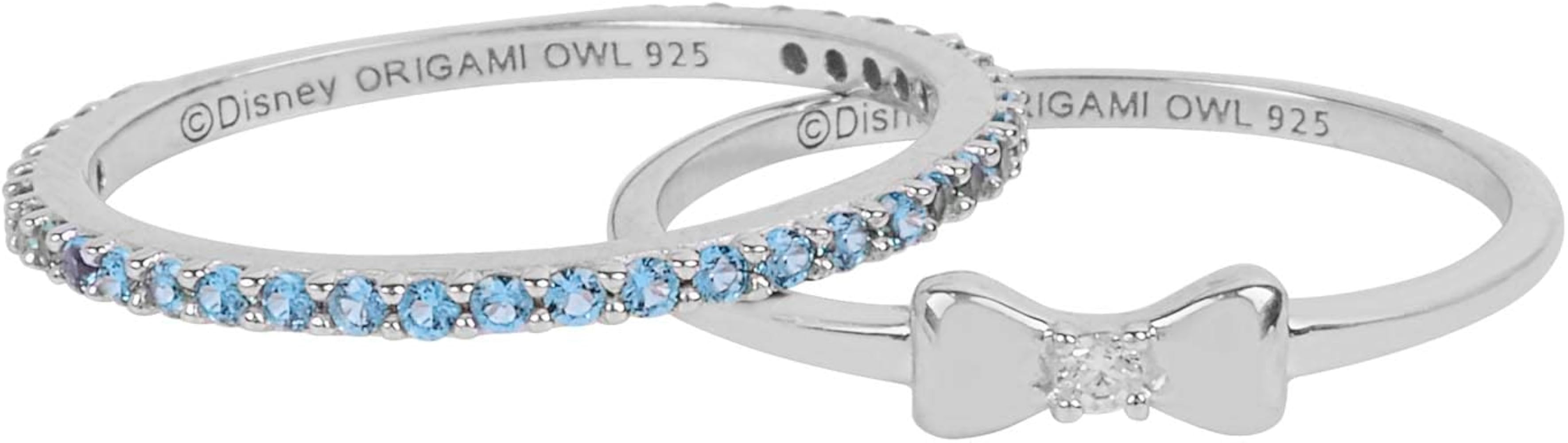 Origami Owl Disney Silver Kind CZ Stacking Rings (Set of 2) | Amazon (US)