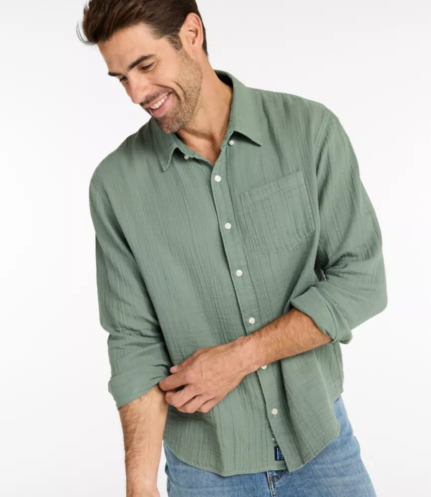 Men's Cloud Gauze Shirt, Long-Sleeve, Slightly Fitted Untucked Fit | L.L. Bean