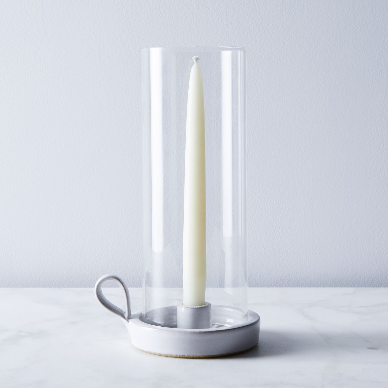Ceramic Silo Taper Hurricane Candle Holder & Candles | Food52
