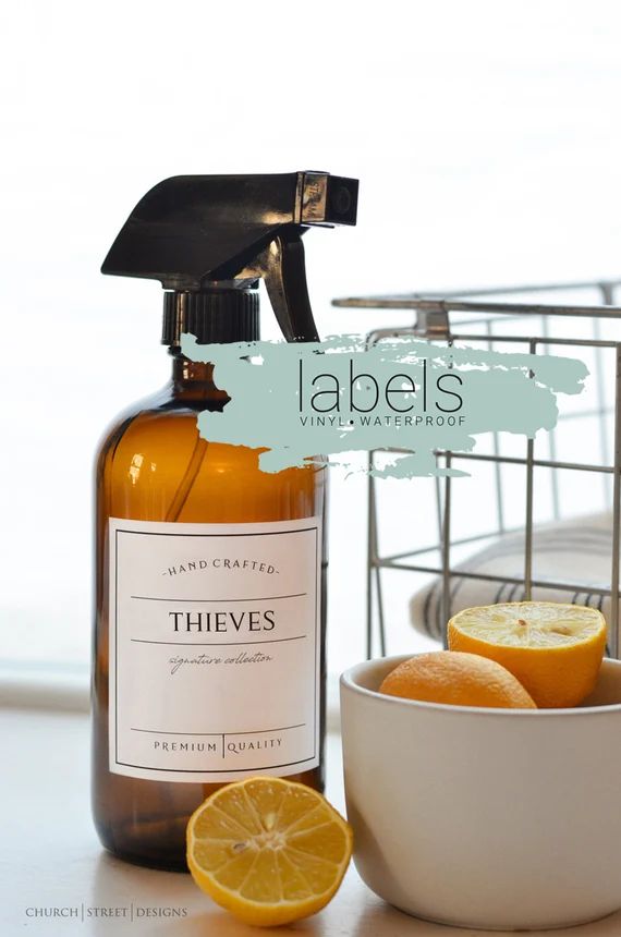 3" Designer Labels, Waterproof Vinyl Labels, Thieves Labels, Cleaner Labels, Essential Oil Labels... | Etsy (US)