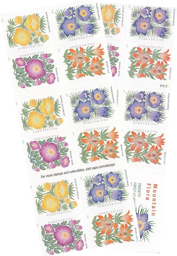 2022 Mountain Flora Flowers, Garden, Love, Forever First Class Postage Stamps (1 Booklet, 20 Stam... | Amazon (US)