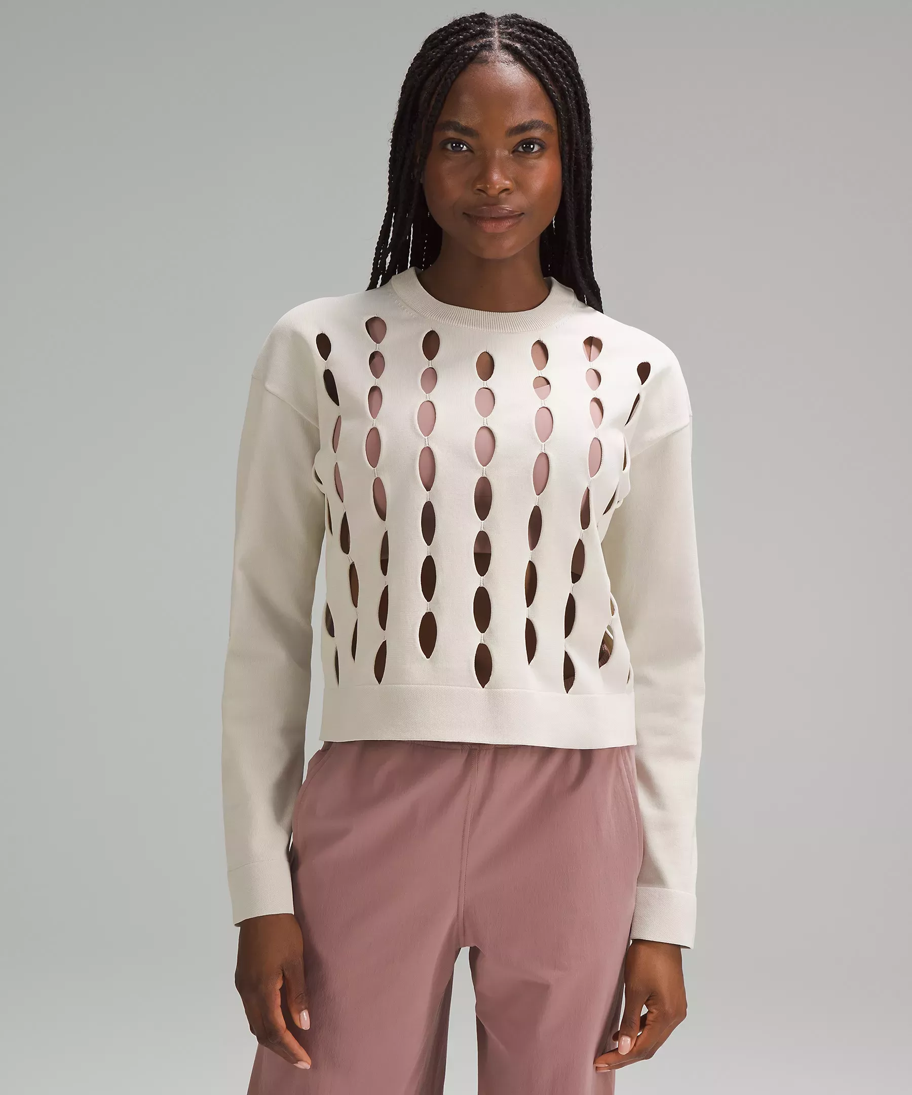 Open-Hole Mesh Knit Pullover curated on LTK