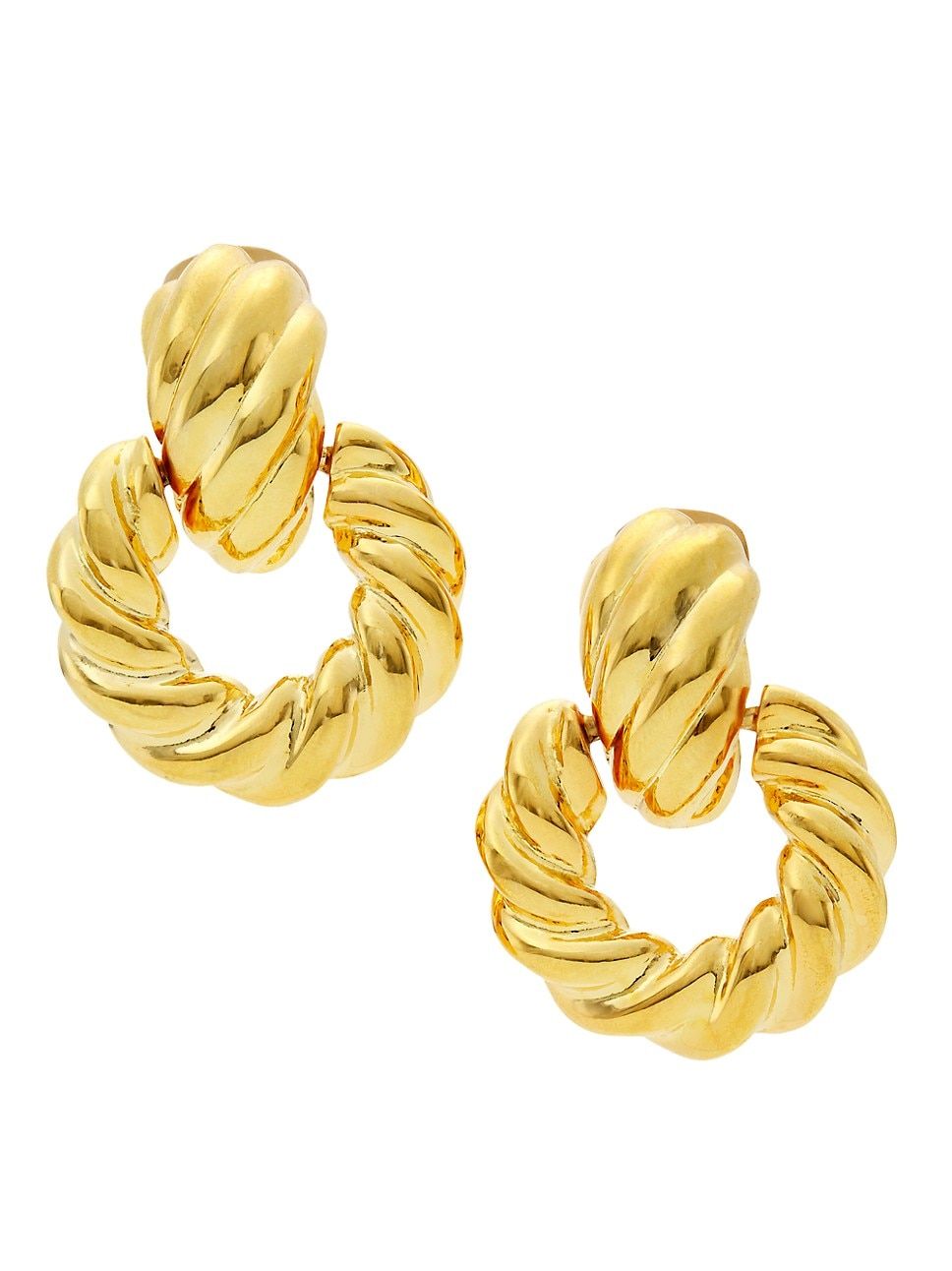 22K Gold-Plated Twisted Doorknocker Earrings | Saks Fifth Avenue