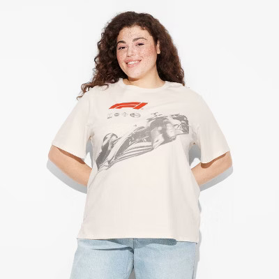 Women's F1 Racing Short Sleeve Graphic T-Shirt - Ivory | Target