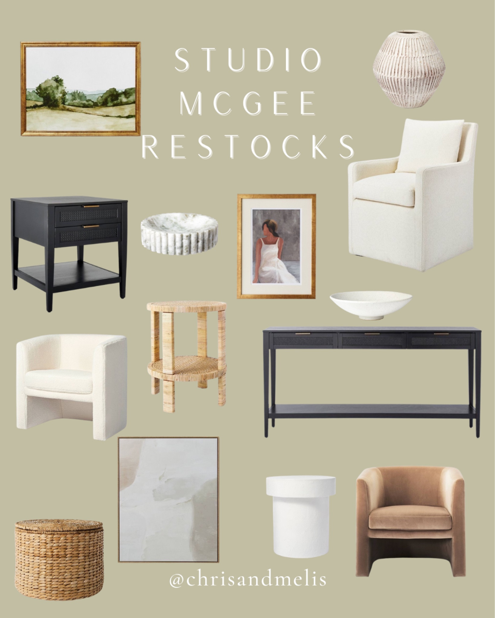 Studio McGee restocks at Target! Some of my favorite wall art, accent chairs, console tables, side tables, and shelf decor!
#studiomcgee #targetfinds #nightstand #livingroomdecor #livingroomfurniture #bedroom #shelfdecor #consoletable #accentchair #sidetable #art #wallart #homedecor #interiordesign


#LTKsalealert #LTKFind #LTKhome