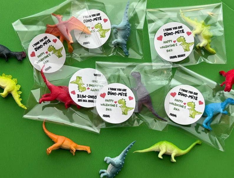 Dinosaur Classroom Valentine Favor Personalized With Sticker for Toddler, Valentine School Handou... | Etsy (US)