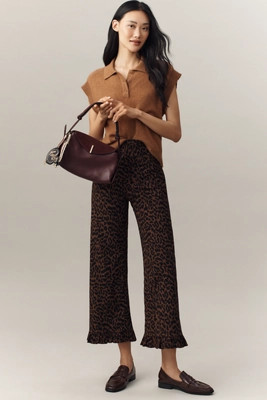 The Colette Ruffle-Hem Crop Wide-Leg Pants by Maeve | Anthropologie (US)