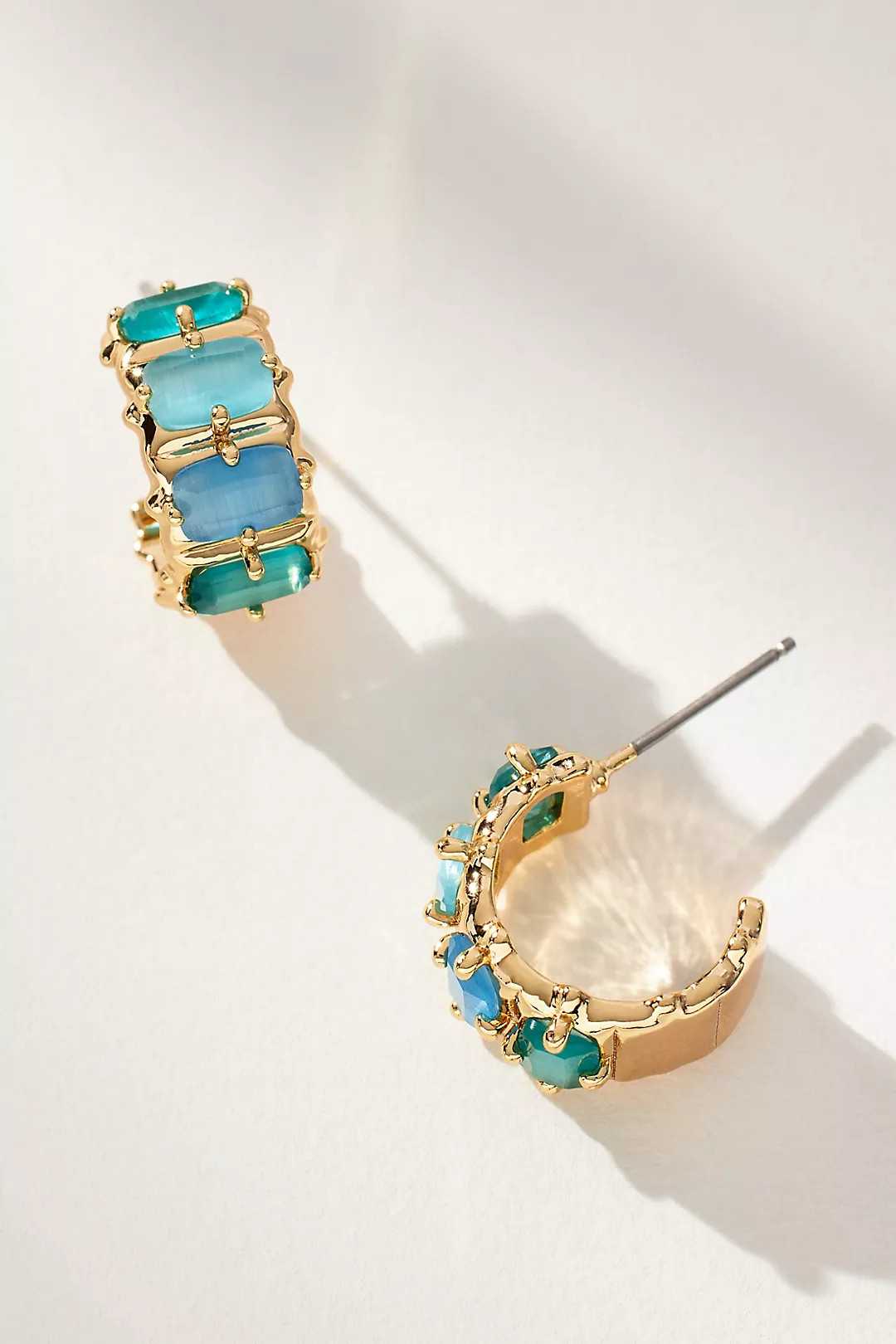 Crystal Baguette Huggie Hoop Earrings | Anthropologie (US)