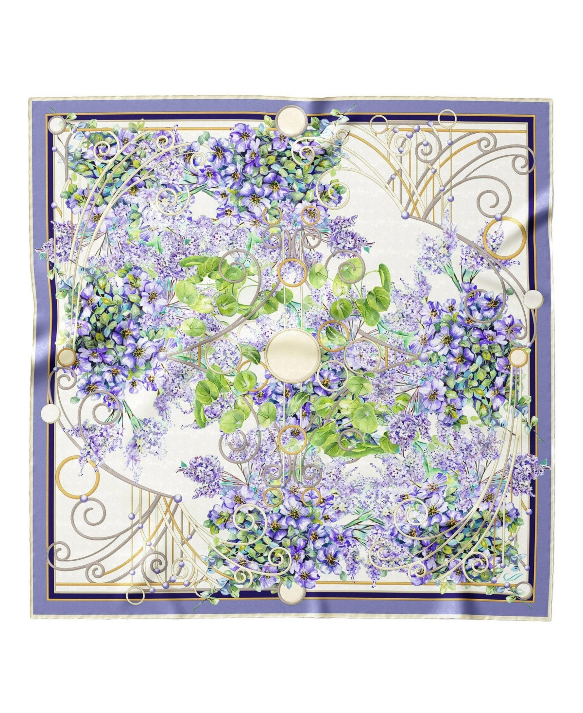 Lilac Garden - Hand Rolled Silk Foulard for Women - Purple | Macy's