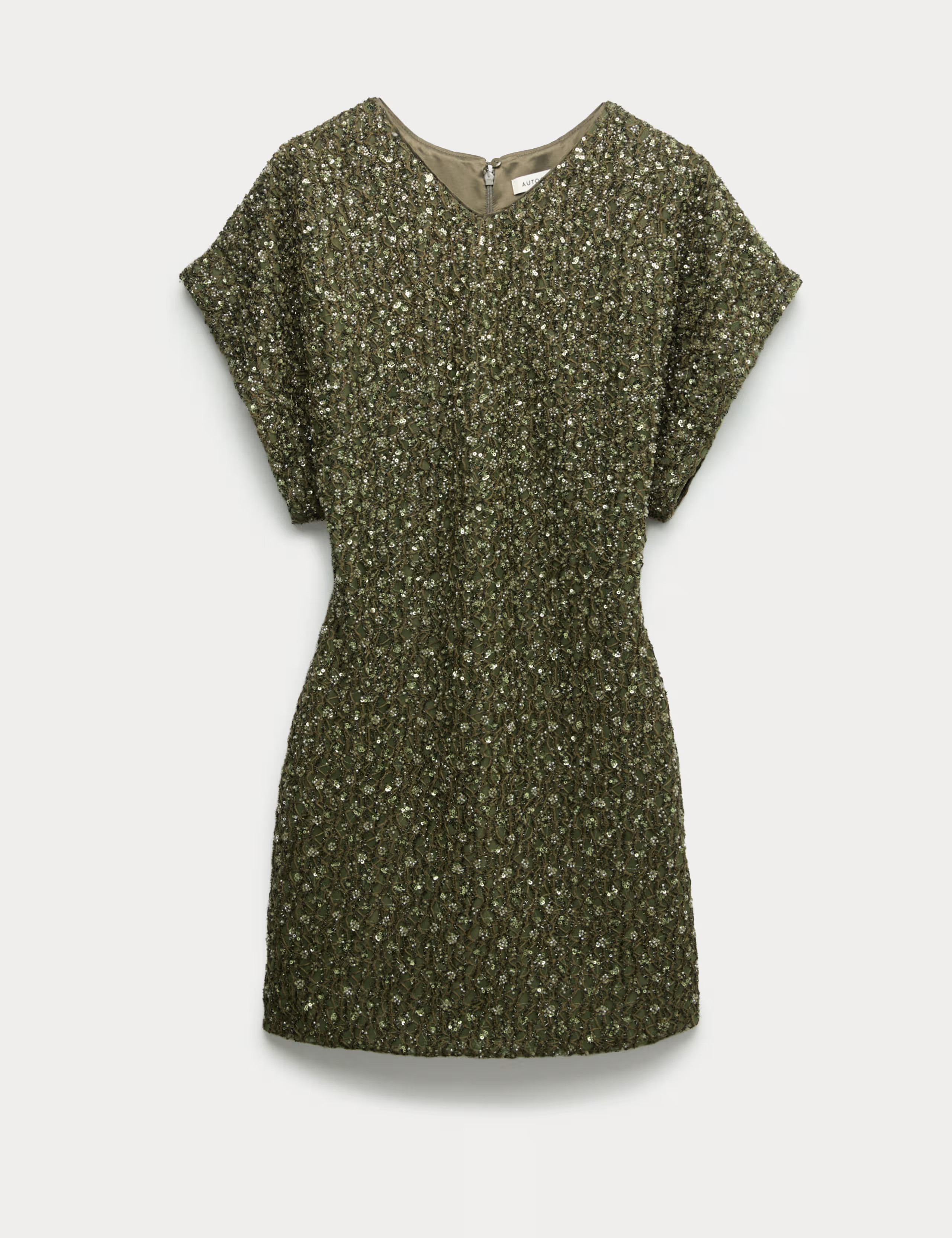 Beaded V-Neck Mini Fitted Shift Dress | Marks & Spencer (UK)
