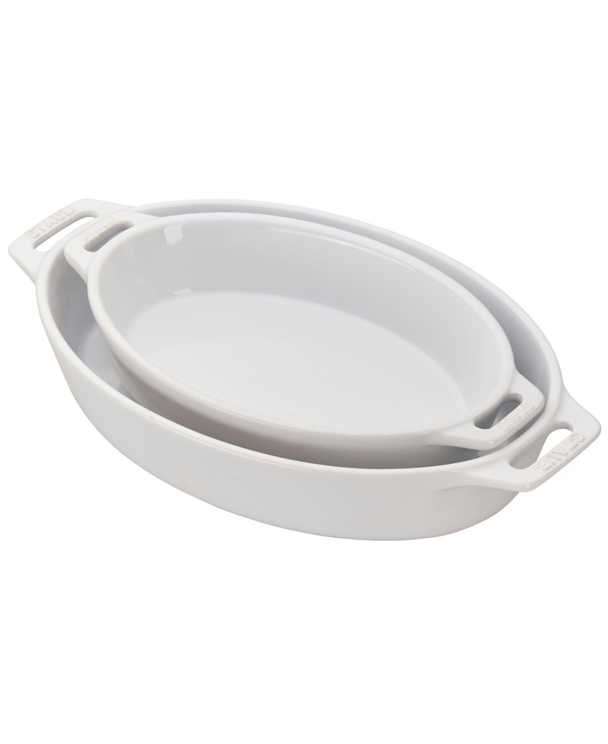 Staub Ceramic 2-Piece Oval Baking Dish Set - White | Macy's