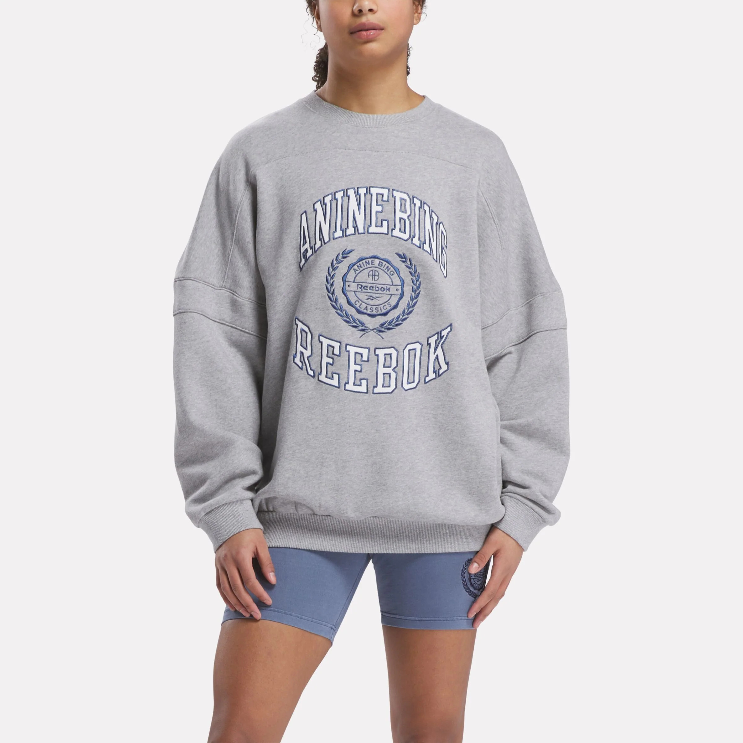Anine Bing x Reebok Oversized Crew Medium Grey Heather | Reebok (AU)