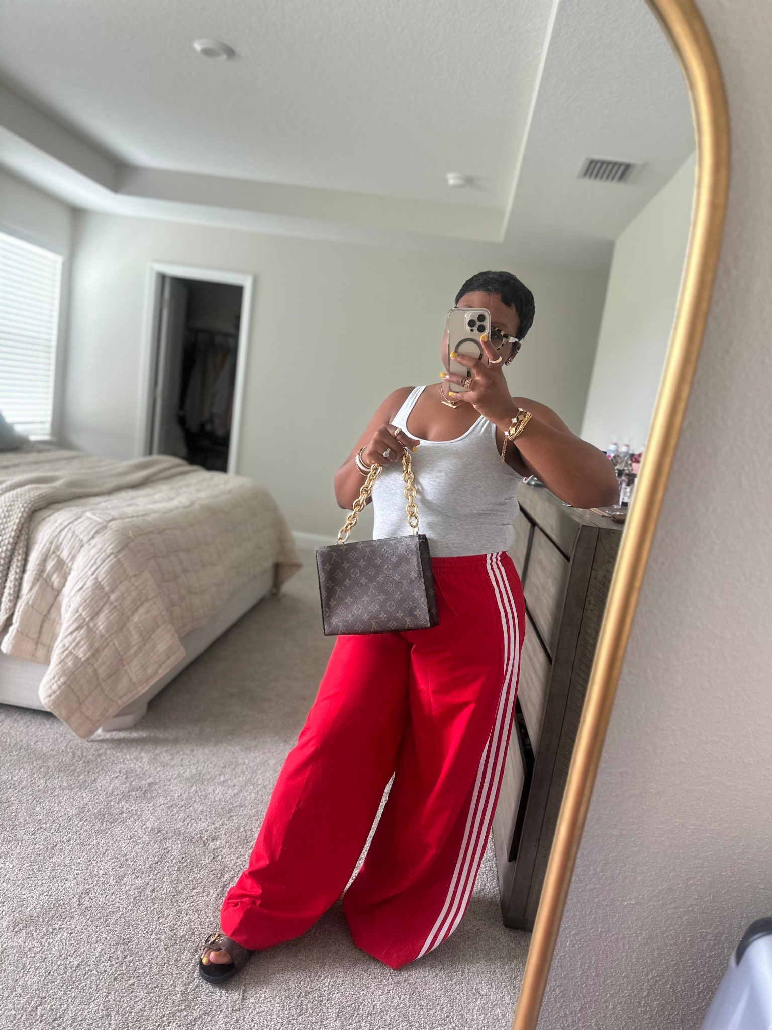 Casual Luxe for the Win ✨
Elevated basics + bold color = an effortless soft life vibe. Styled my fave wide-leg red Adidas track pants with a classic light grey bodysuit, gold accents, and a touch of LV for that affordable luxury twist. Perfect for errands, lunch dates, or just feeling that girl energy.



#SoftLifeStyle #AffordableLuxury #LTKStyle #ChristianMomStyle #ElevatedCasual #LTKMidSize #OOTD #ModestStyle

#LTKMidsize #LTKPetite #LTKStyleTip