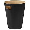 Umbra, Black Woodrow, 2 Gallon Modern Wooden Trash Can Wastebasket or Recycling Bin for Home or O... | Amazon (US)