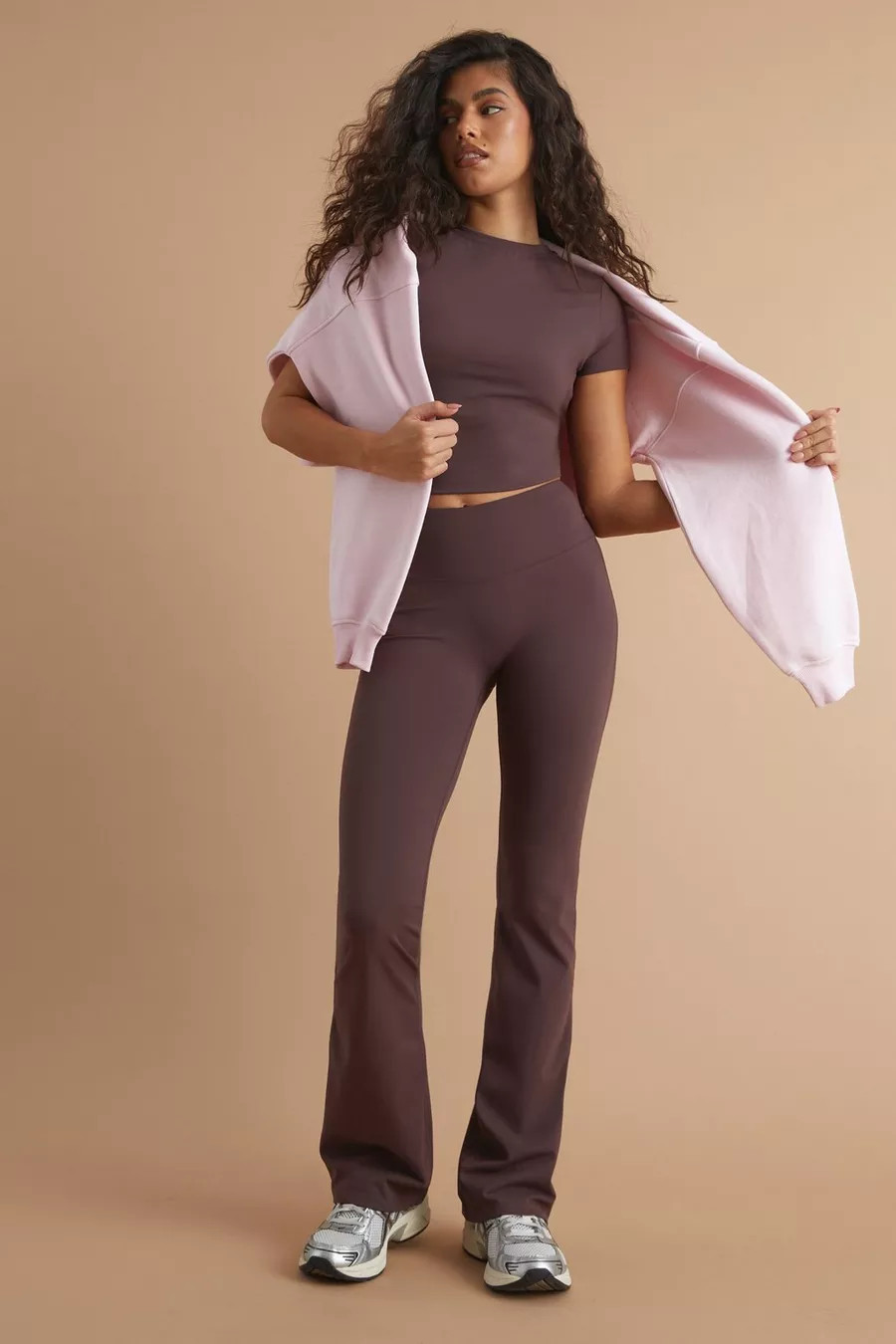 Dsgn Studio Sports Super Soft High Waist Flared Legging | Boohoo.com (UK & IE)