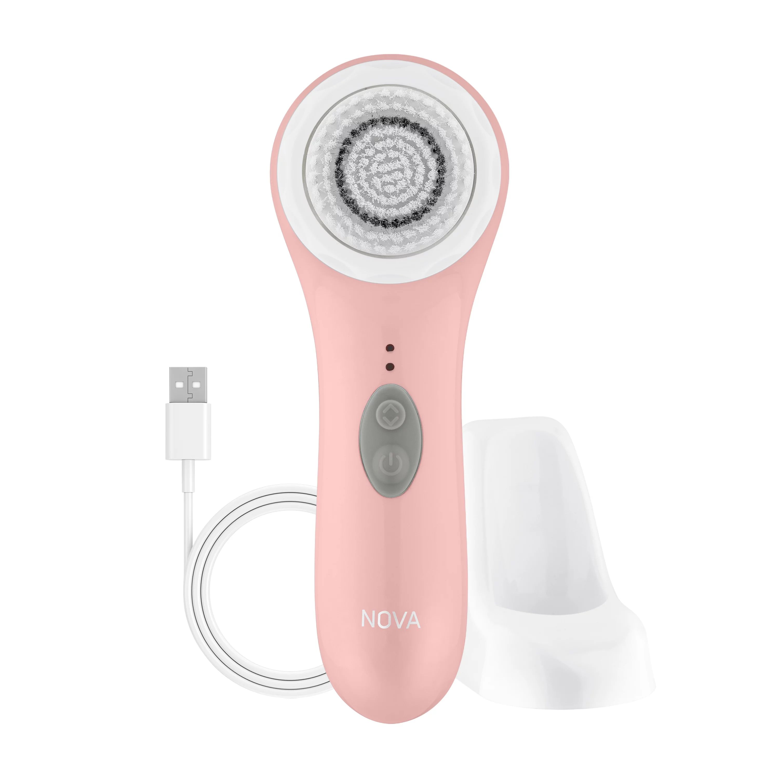 Spa Sciences NOVA, Rechargeable Sonic Facial Cleansing Brush with Antimicrobial Bristles, Pink | Walmart (US)