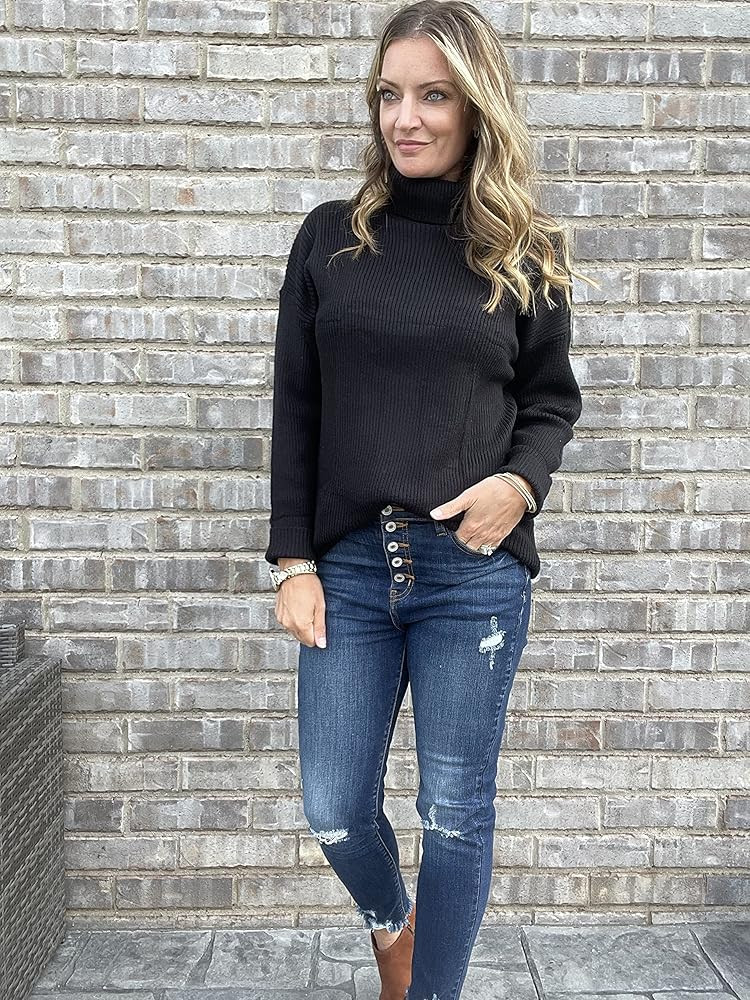 XIEERDUO Sweaters for Women Winter Warm Turtleneck Sweaters Long Sleeve Pullover Sweater | Amazon (US)