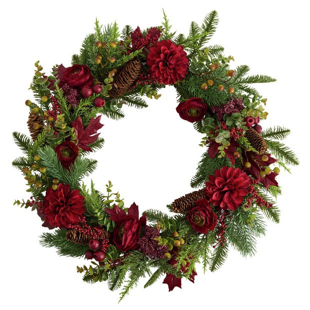 Buy Habitat Luxe Rose and Berry Christmas Wreath | Christmas wreaths and garlands | Habitat | Habitat UK