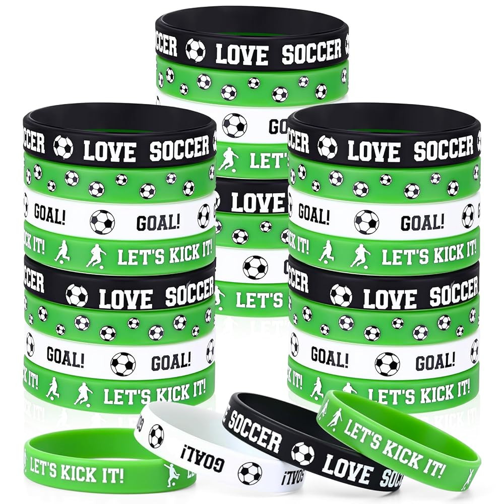 48 Pcs Football/Soccer/Volleyball Bracelets Silicone Wristbands Sport Themed Party Favors Accesso... | Amazon (US)