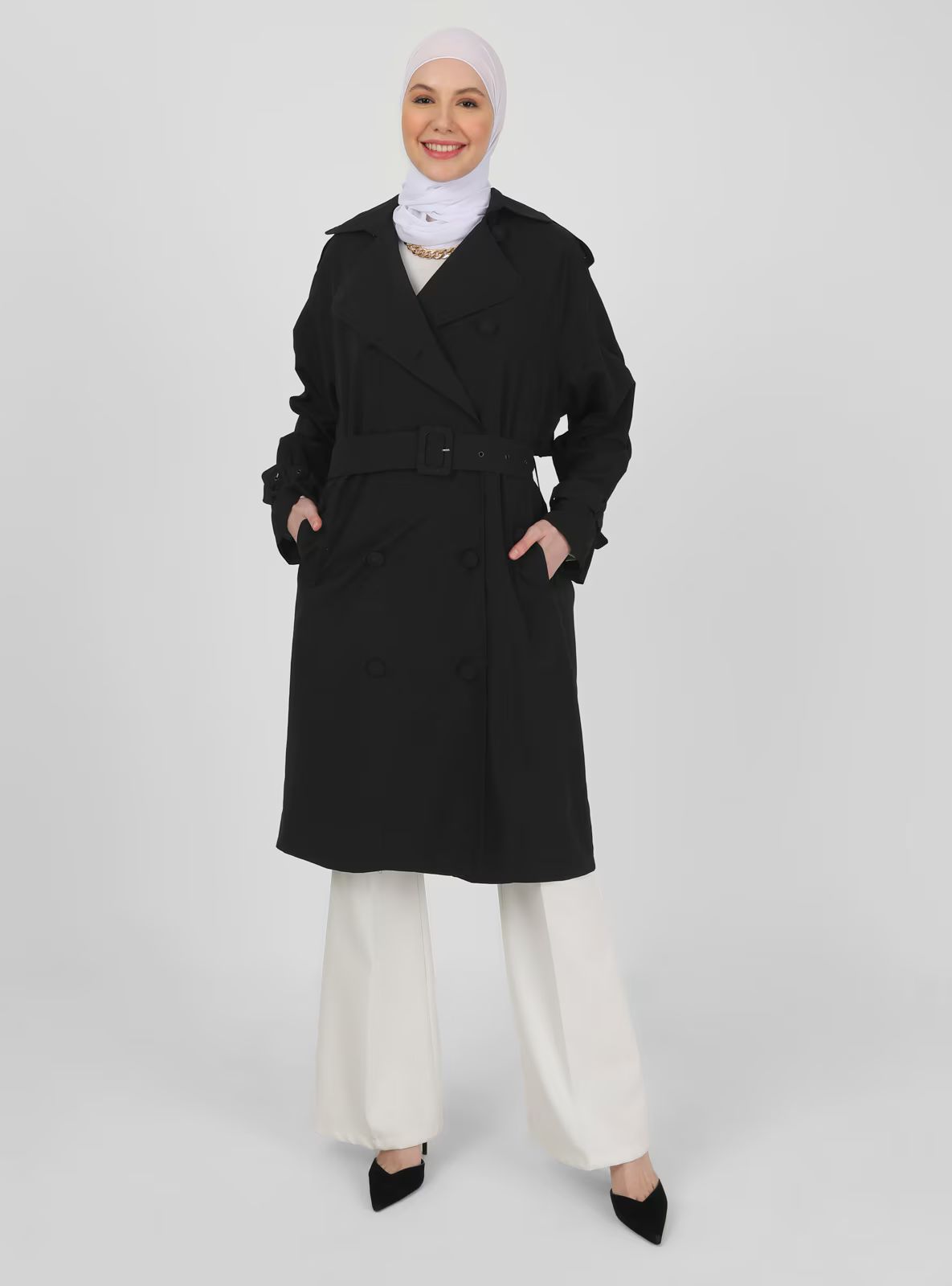 Black Trench Coat | Modanisa (US)