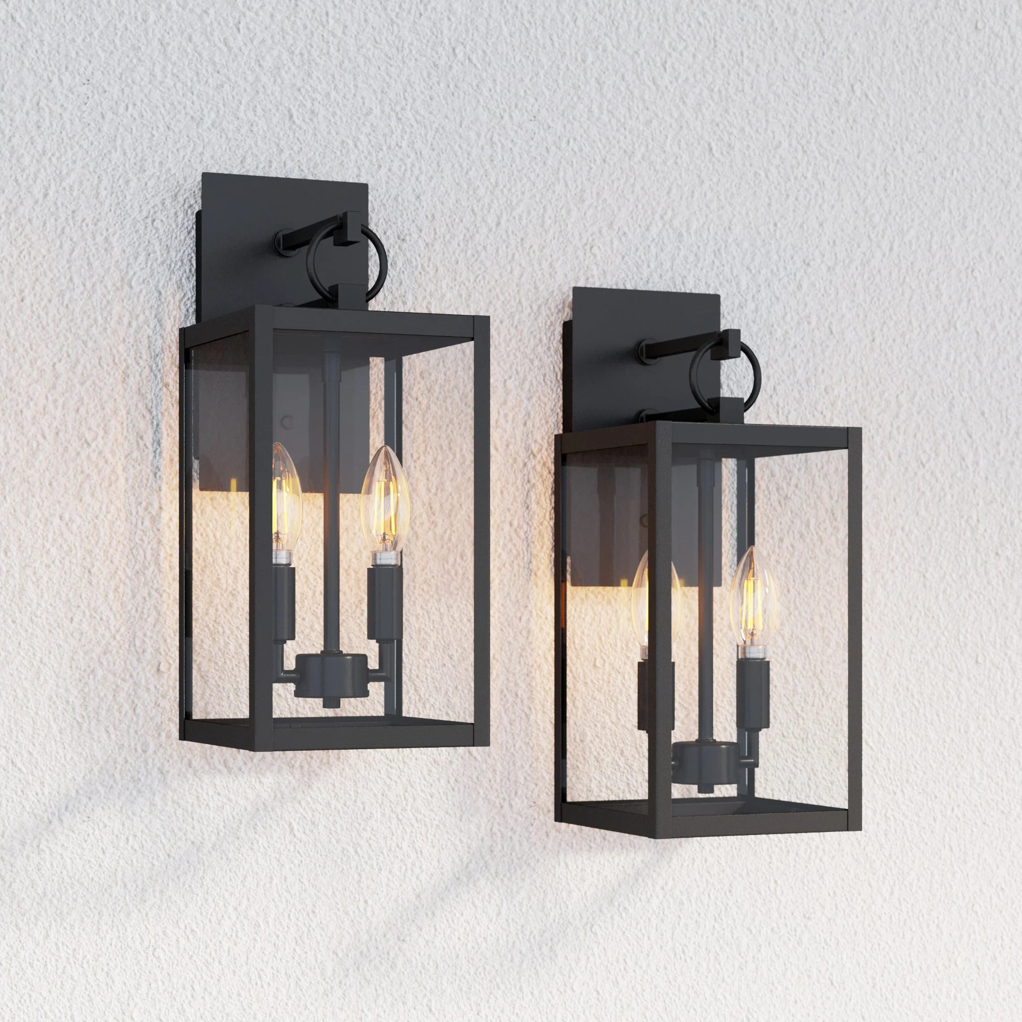 Metal Lantern Outdoor Wall Lights (Set of 2) | Nathan James