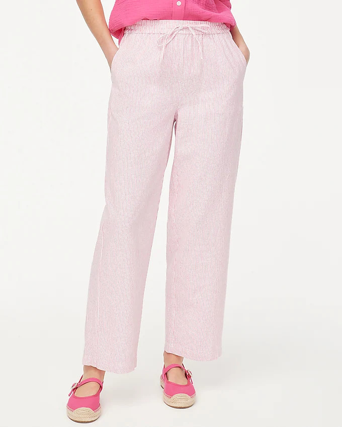 Linen-blend slim wide-leg drawstring pant | J.Crew Factory