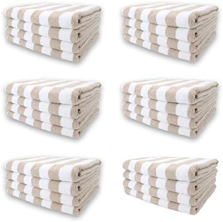 Arkwright Oversized Striped Beach Towels - Absorbent, Quick Drying, Ringspun Cotton Bulk Pool Tow... | Amazon (US)